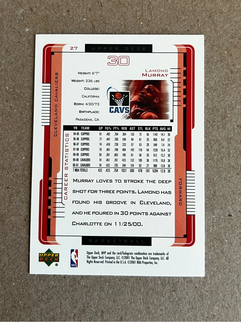 Upper Deck 2001 02